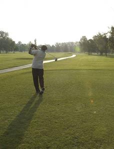Golfer in swing